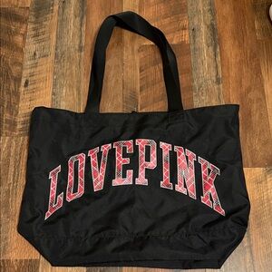 PINK Victoria's Secret Black and Red Love Tote
